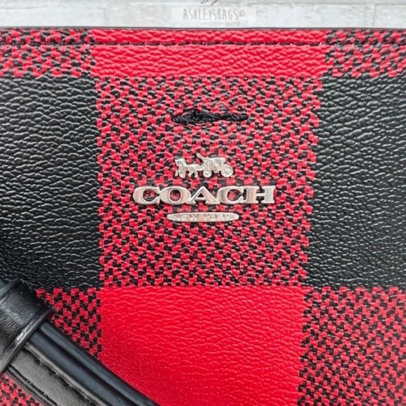 Coach Mini Town Bucket Bag Crossbody With Buffalo Plaid Print - Picture 2 of 10